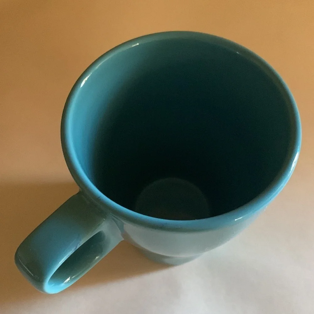 4” blue Ikea coffee cup tea glass mug new